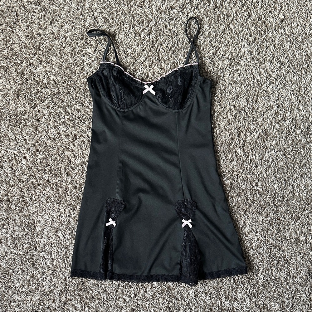 Elegant Black Lace Slip Dress